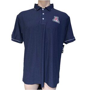 NEW Arizona Wildcats Colosseum Heathered Navy Blue Polo Shirt Men's L